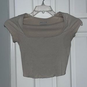 Urban Outfitters Beige Square Neck Corset-Style Top